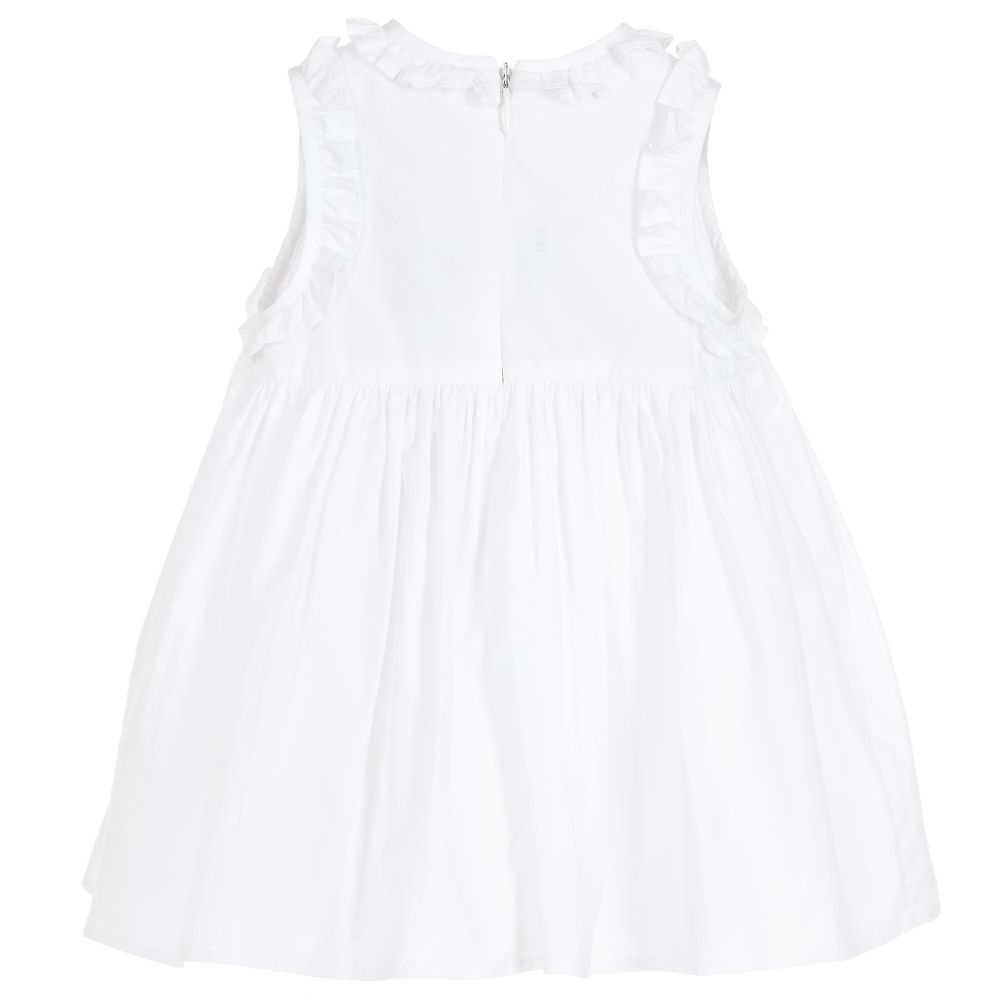 Dolce Gabbana Baby Girls White Cotton Zambia Dress Childrensalon Outlet