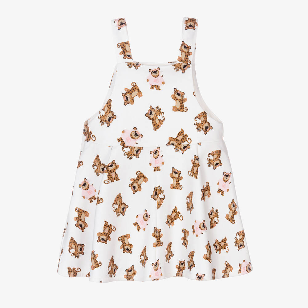 Dolce & Gabbana-Baby Girls White Leo Print Cotton Dress | Childrensalon Outlet