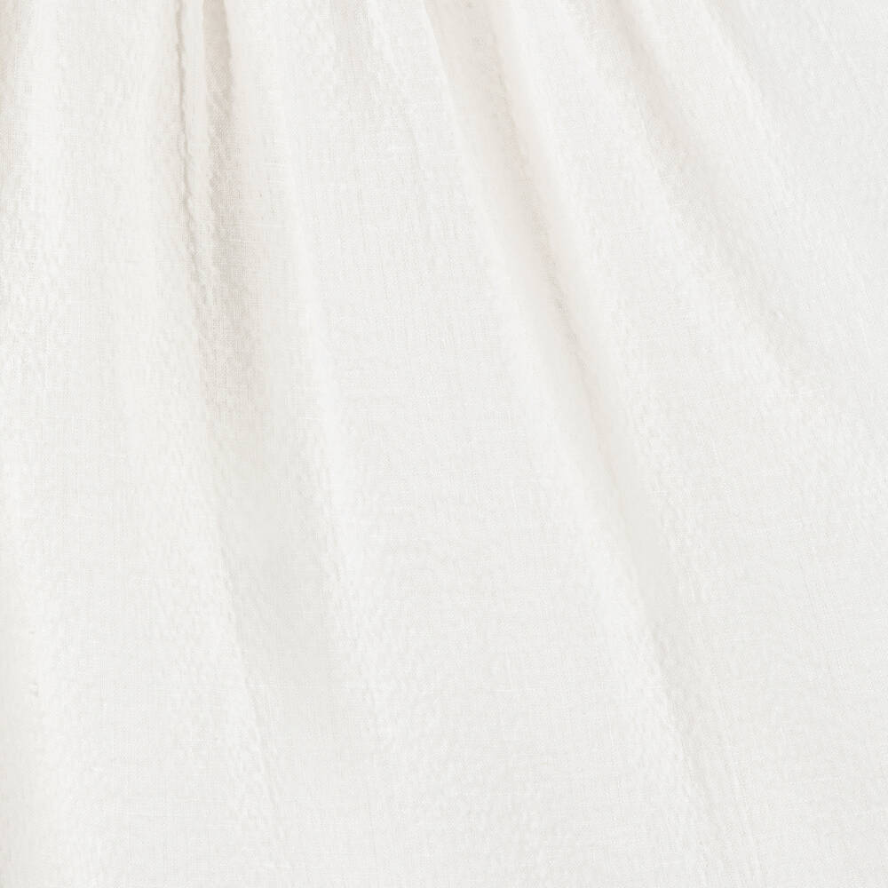 Dolce & Gabbana-Baby Girls White Linen Seersucker Dress | Childrensalon Outlet