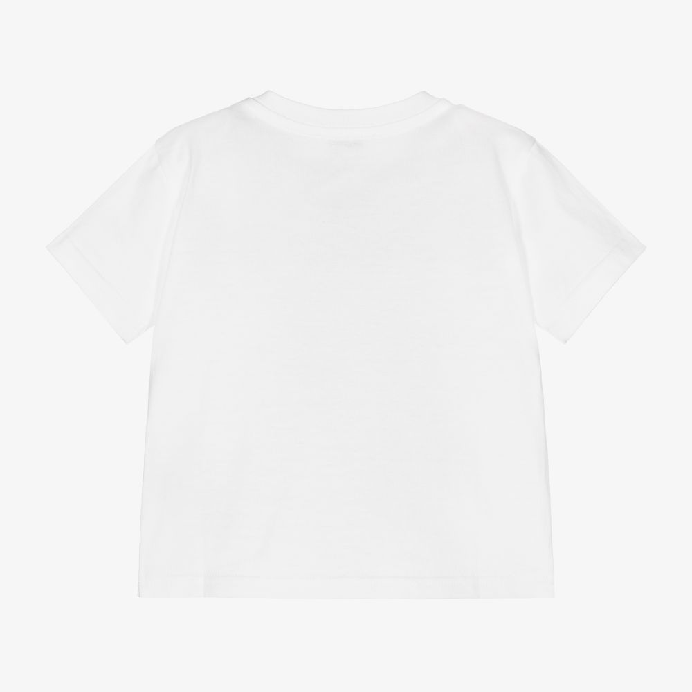Dolce & Gabbana-Baby Girls White Logo T-Shirt | Childrensalon Outlet