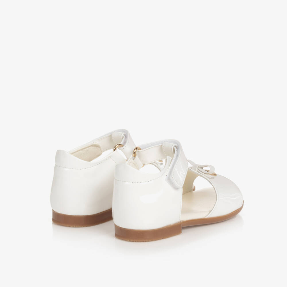 Dolce & Gabbana-Baby Girls White Patent Leather Sandals | Childrensalon Outlet