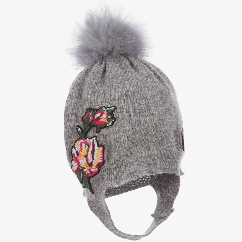 Dolce & Gabbana-Baby Girls Wool Pom-Pom Hat  | Childrensalon Outlet