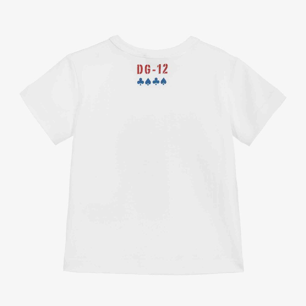 Dolce & Gabbana-Baby White Cotton T-Shirt | Childrensalon Outlet