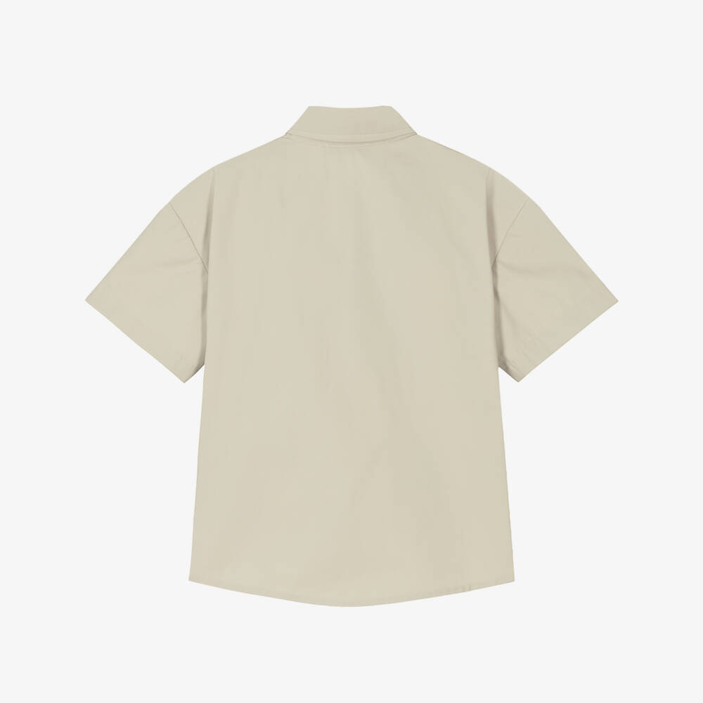 Dolce & Gabbana-Beige Boys Logo Cotton Summer Shirt | Childrensalon Outlet
