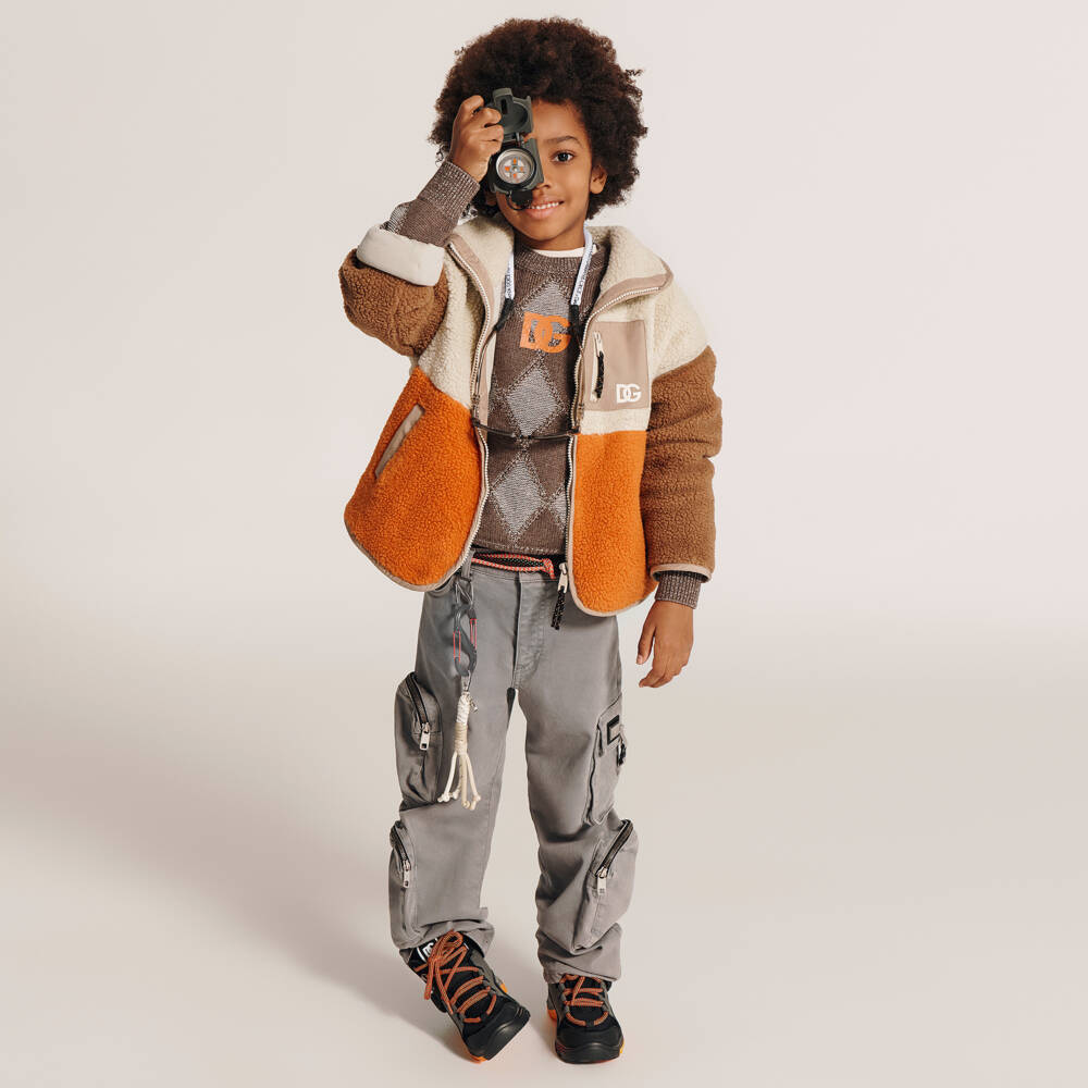 Dolce & Gabbana-Beige Colour Block Jacket | Childrensalon Outlet