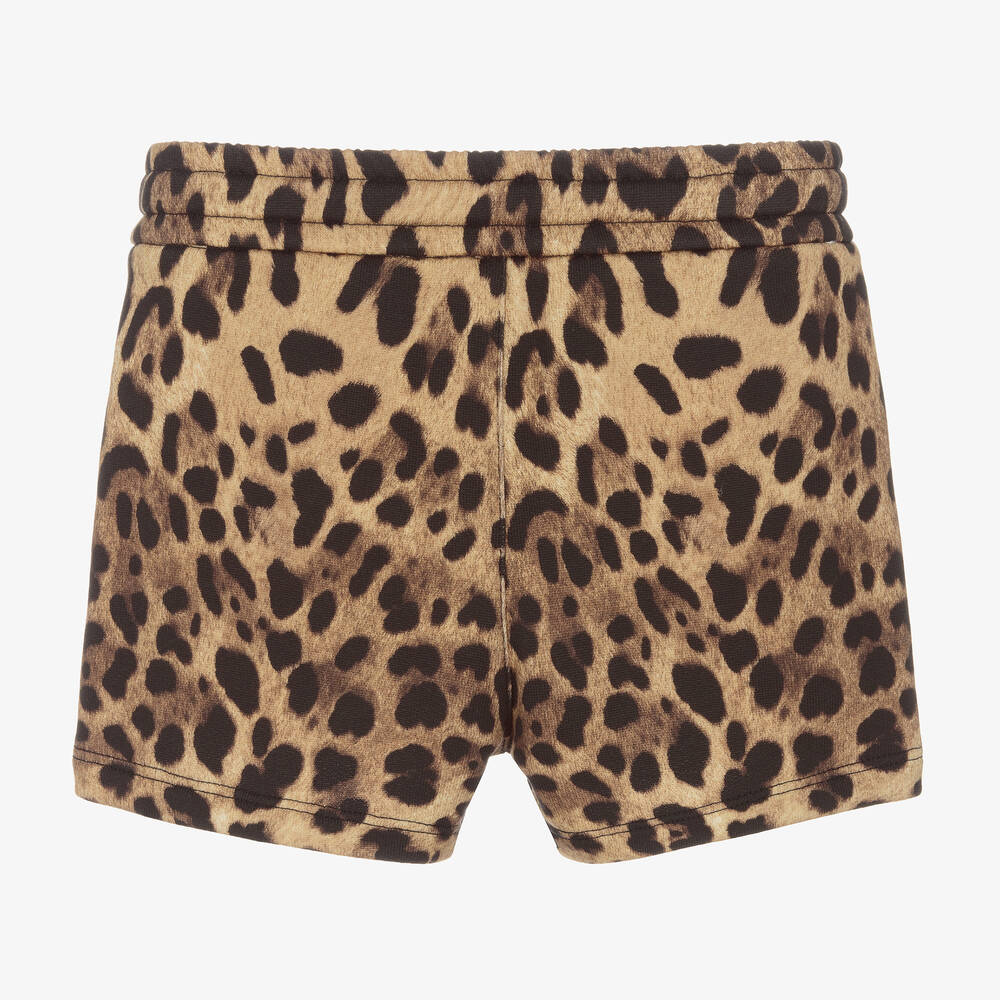 Dolce & Gabbana-Beige Cotton Leopard Print Shorts | Childrensalon Outlet