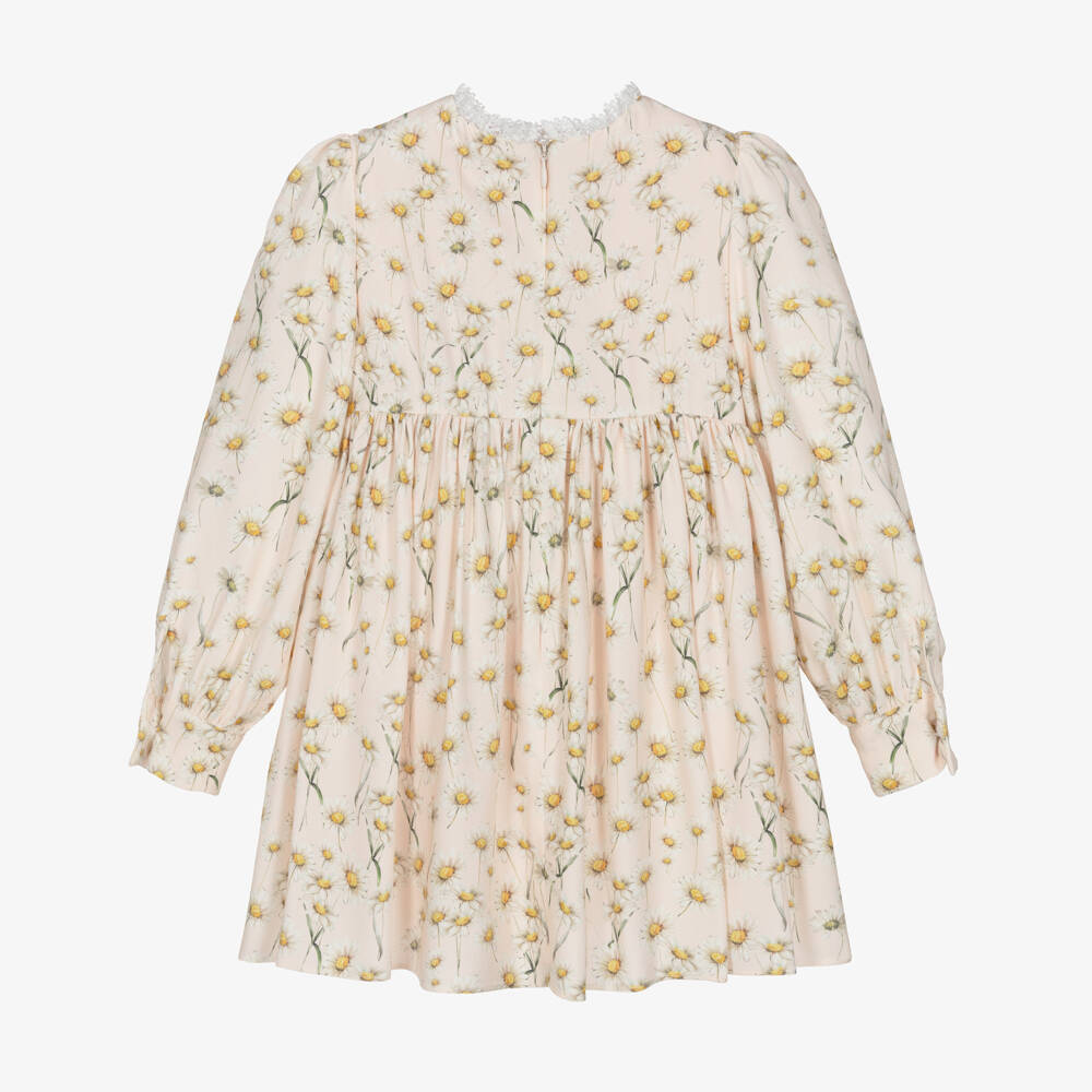 Dolce & Gabbana-Beige Daisy All Over Dress | Childrensalon Outlet