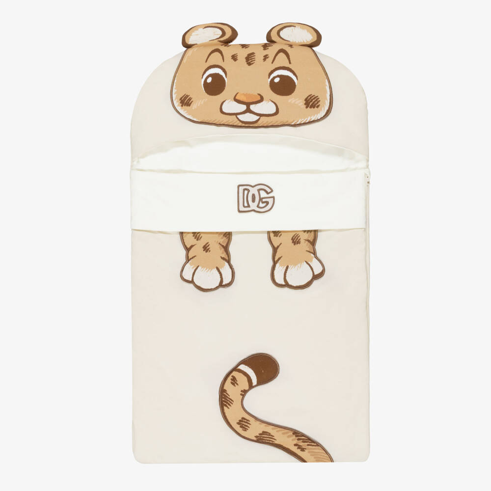 Dolce & Gabbana-Beige Leopard Cub Cotton Jersey Baby Nest (82cm) | Childrensalon Outlet