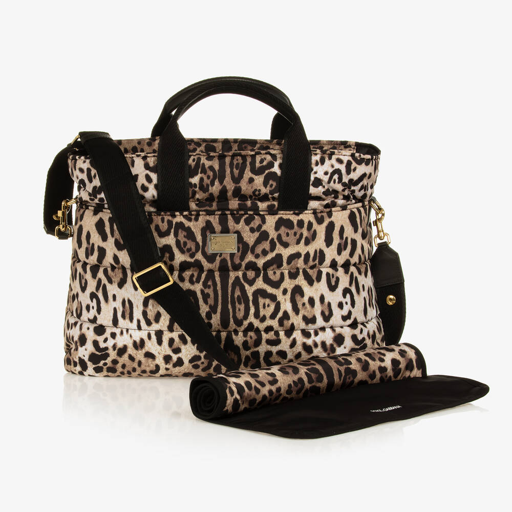 Dolce & Gabbana - Бежевая пеленальная сумка с леопардовым принтом (40см) | Childrensalon