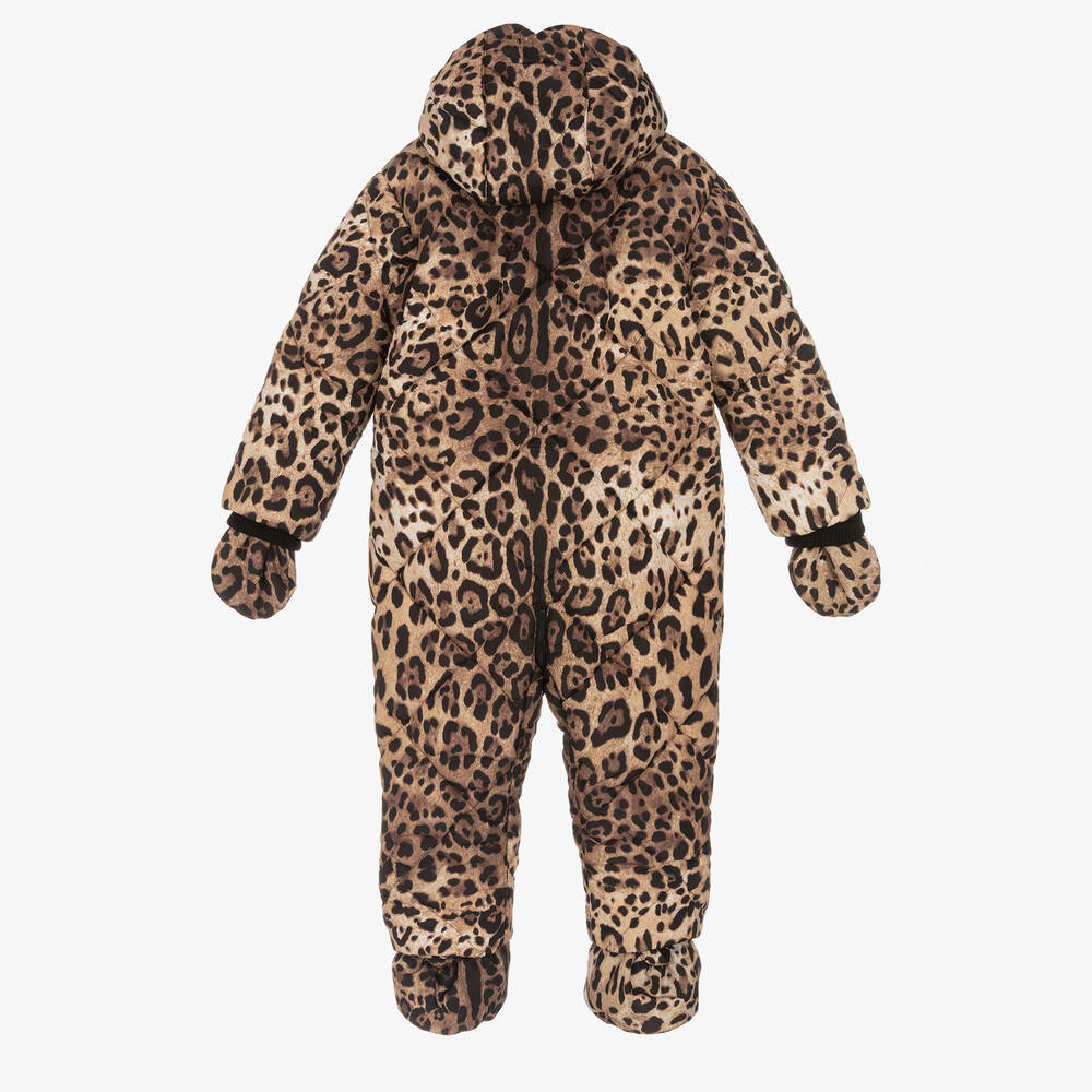 Leopard print baby snowsuit deals