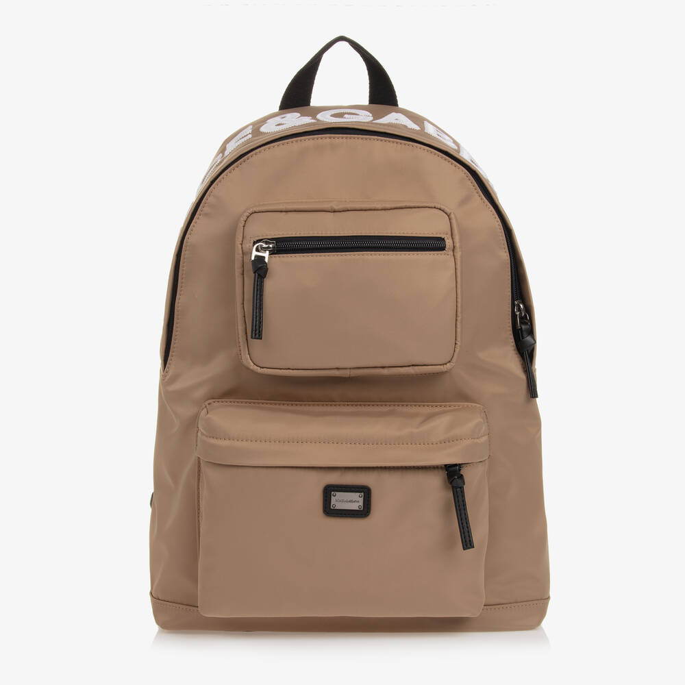 Dolce & Gabbana-Beige Nylon Backpack (42cm) | Childrensalon Outlet