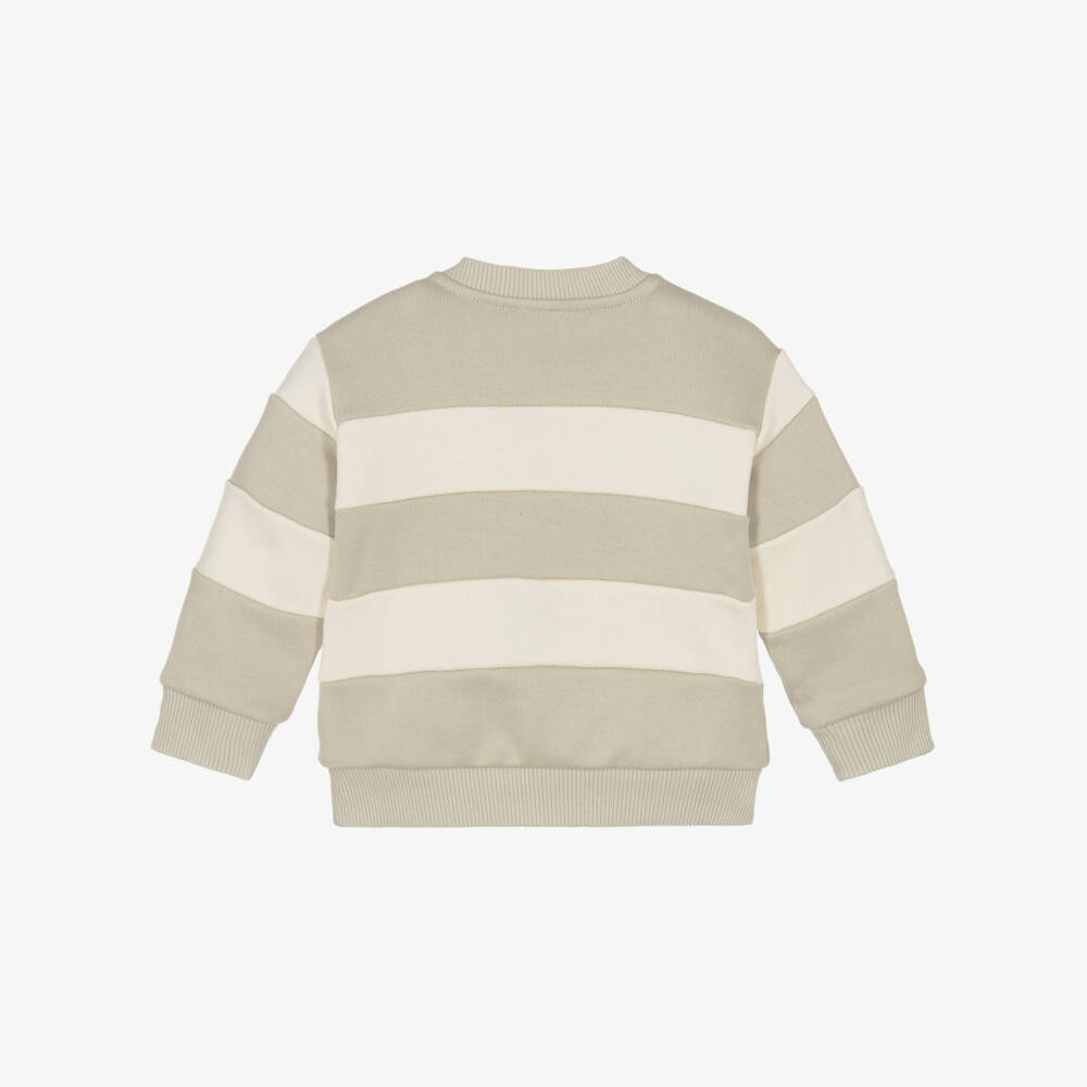 Dolce & Gabbana-Beige Stripe Logo Sweatshirt | Childrensalon Outlet