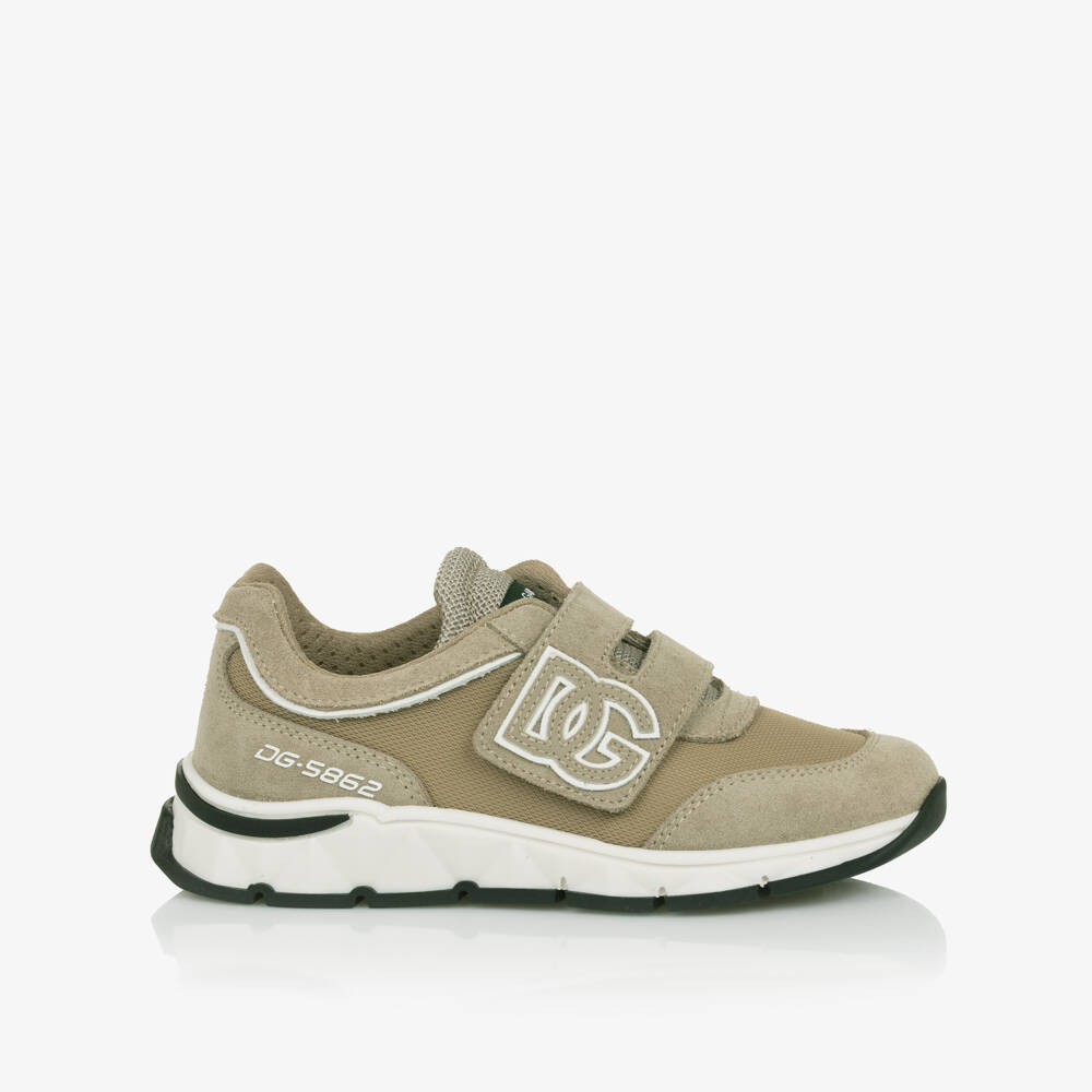Dolce & Gabbana-Beige & White Boys Sporty Sneakers | Childrensalon Outlet
