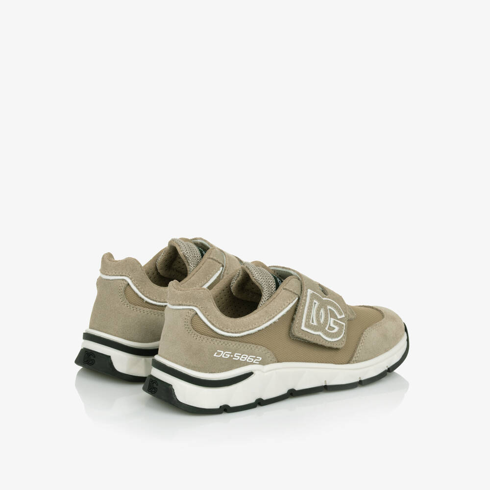 Dolce & Gabbana-Beige & White Boys Sporty Sneakers | Childrensalon Outlet