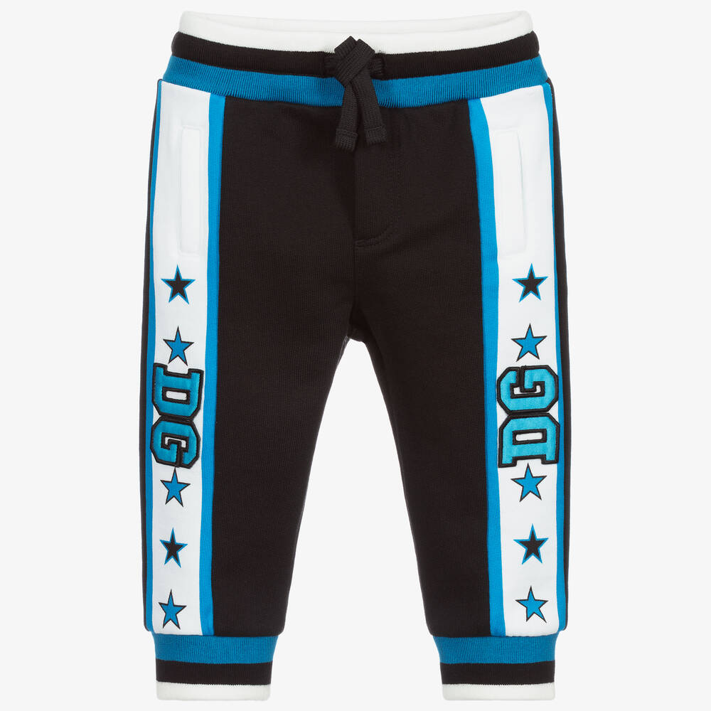 Dolce & Gabbana - Black & Blue Logo Baby Joggers | Childrensalon