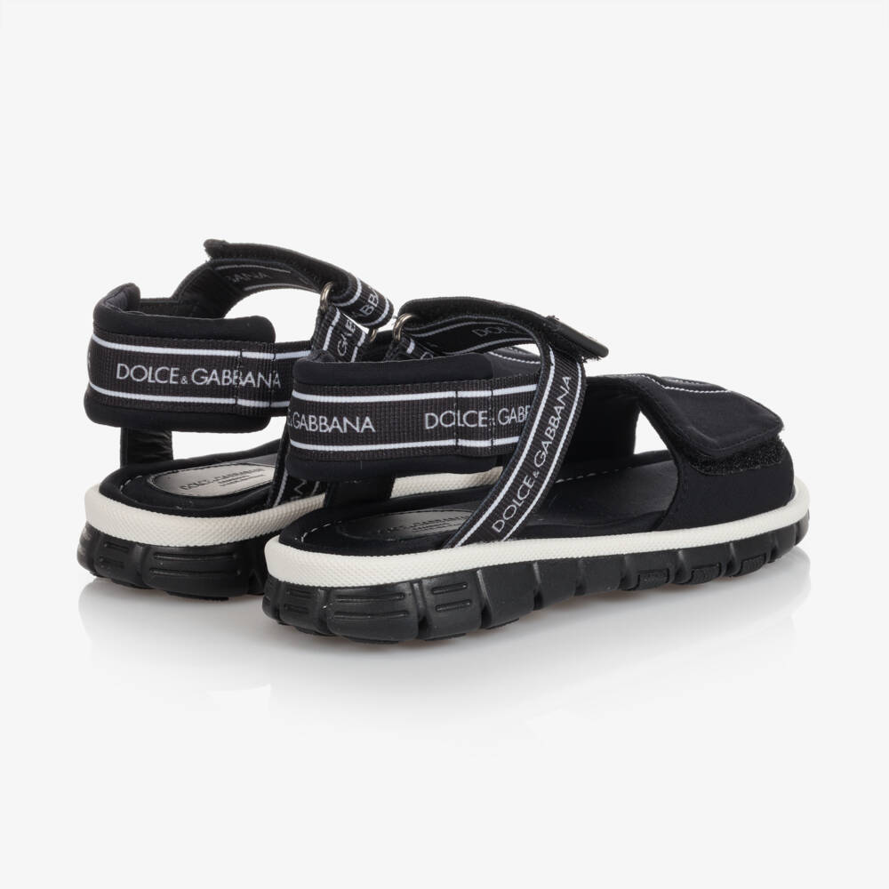 Dolce & Gabbana-Black DG Logo Sandals | Childrensalon Outlet