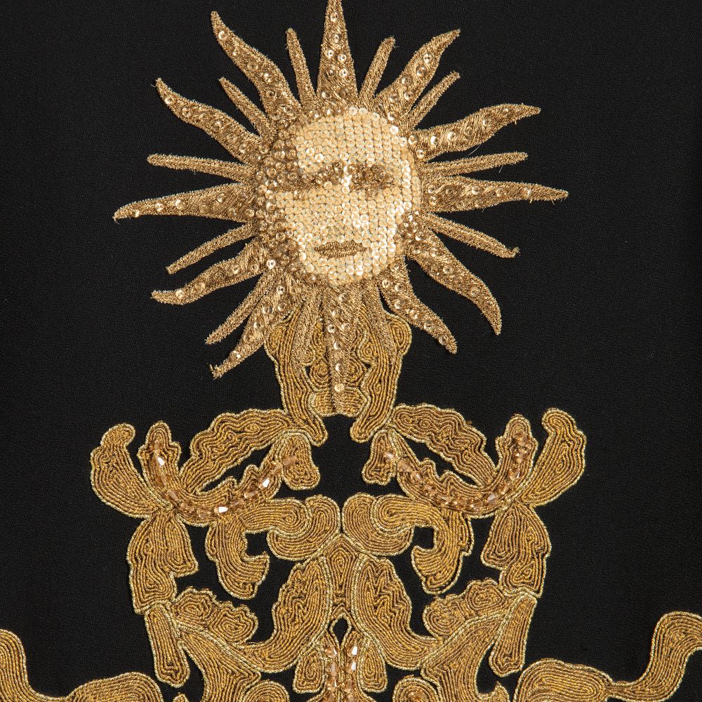 Dolce & Gabbana-Black Embellished Rose Dress | Childrensalon Outlet