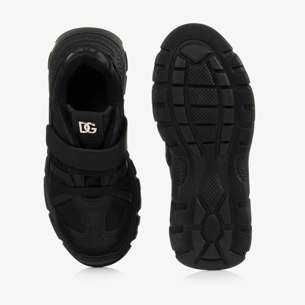Dolce & Gabbana-Black Leather Trainers | Childrensalon Outlet