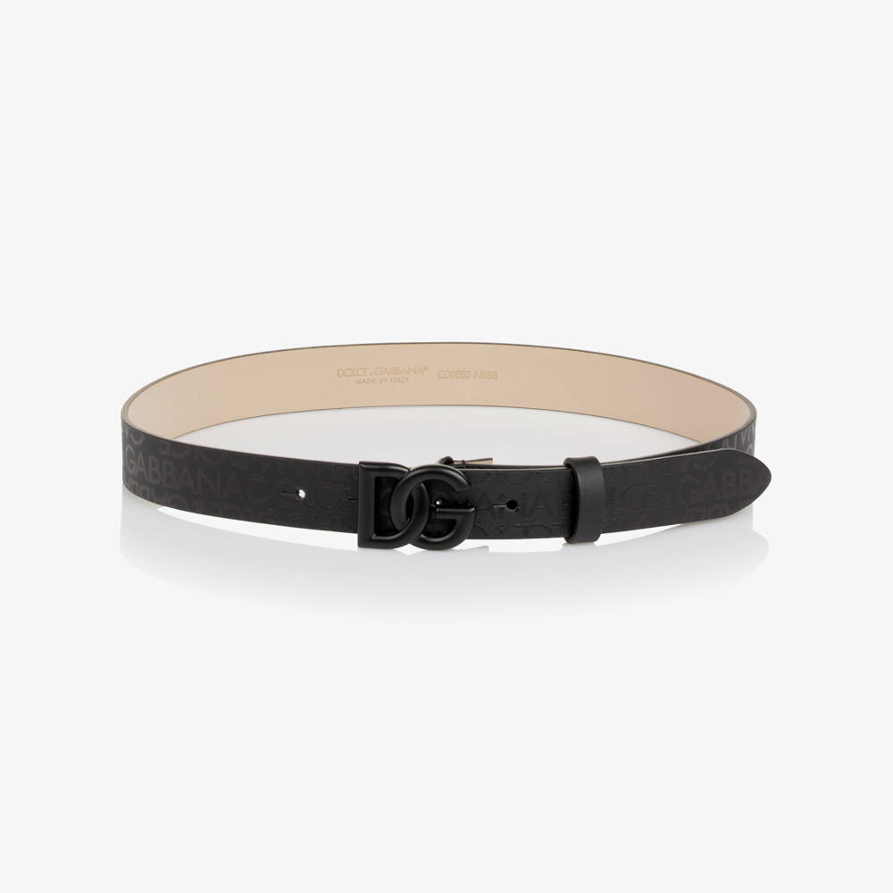 Dolce & Gabbana-Black Logo Belt | Childrensalon Outlet