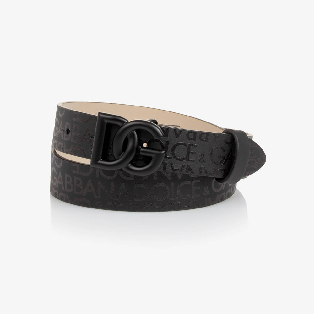 Dolce & Gabbana-Black Logo Belt | Childrensalon Outlet