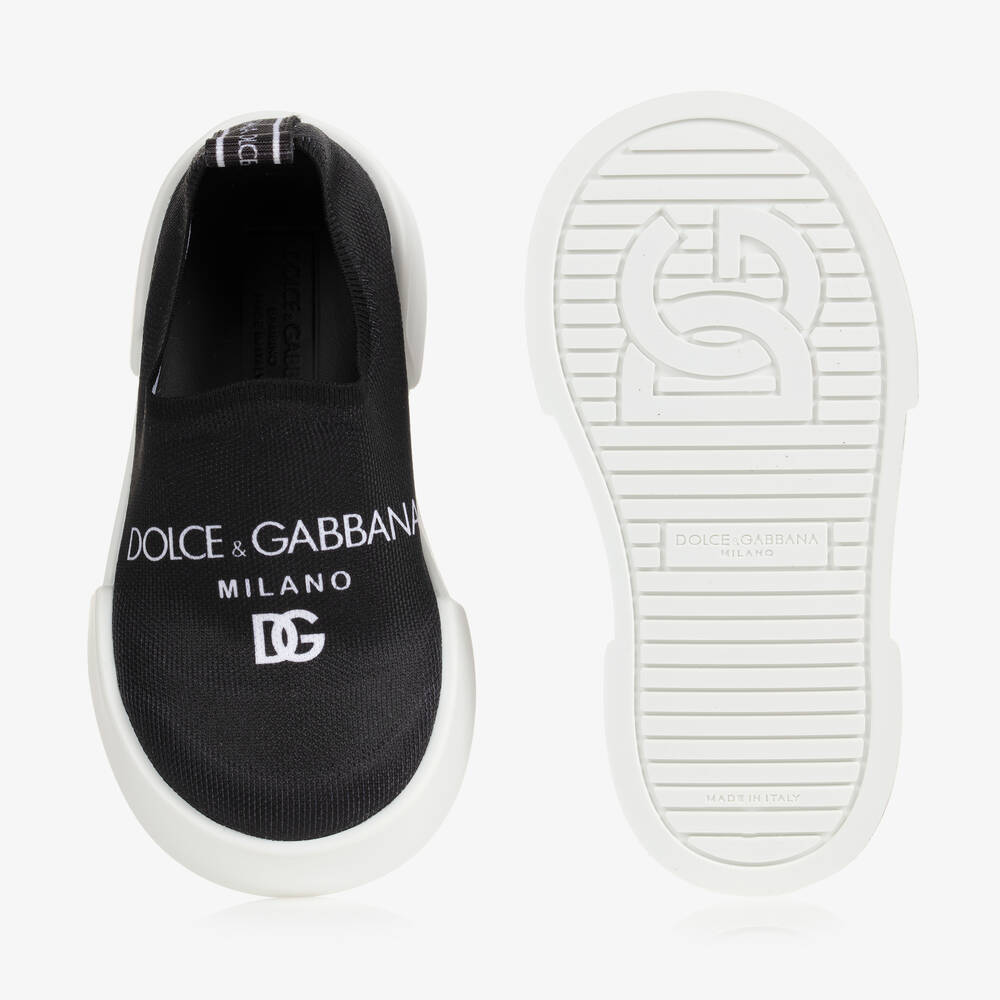 Dolce & Gabbana-Черные кроссовки-слипоны | Childrensalon Outlet