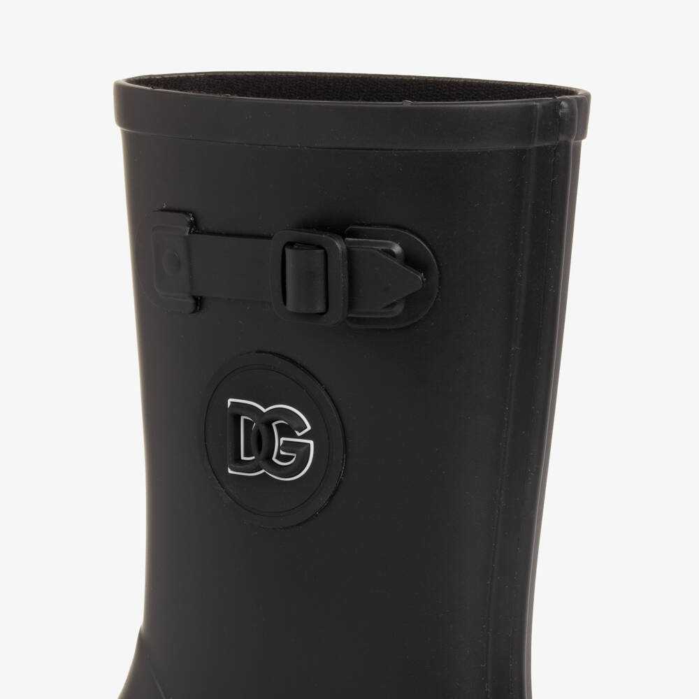 Dolce & Gabbana-Black Logo Wellies | Childrensalon Outlet