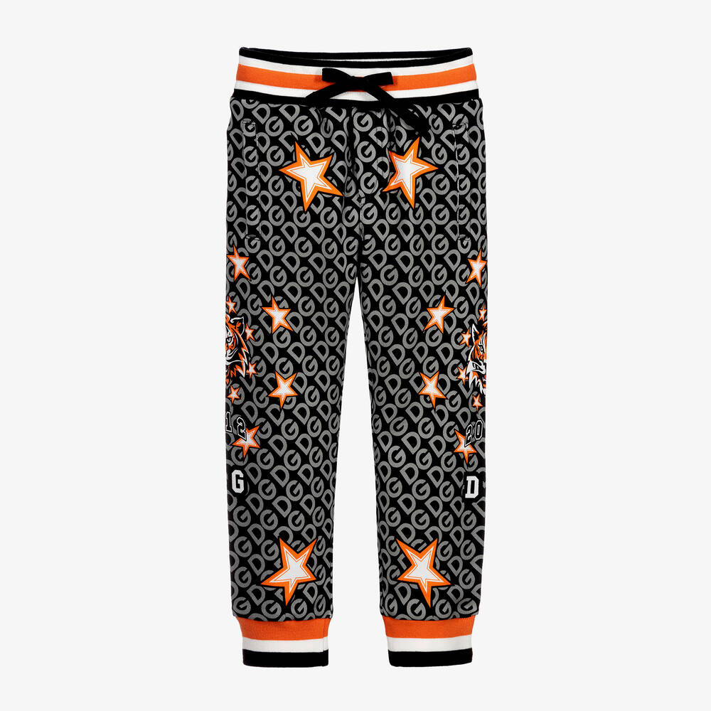 Dolce & Gabbana - Black & Orange Cotton Joggers | Childrensalon