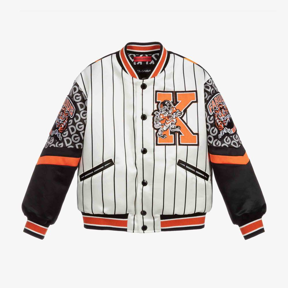 Dolce & Gabbana - Black & Orange Varsity Jacket | Childrensalon