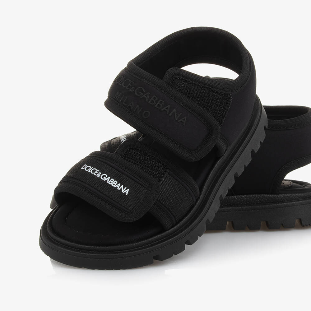 Dolce & Gabbana-Black Velcro Baby Sandals | Childrensalon Outlet