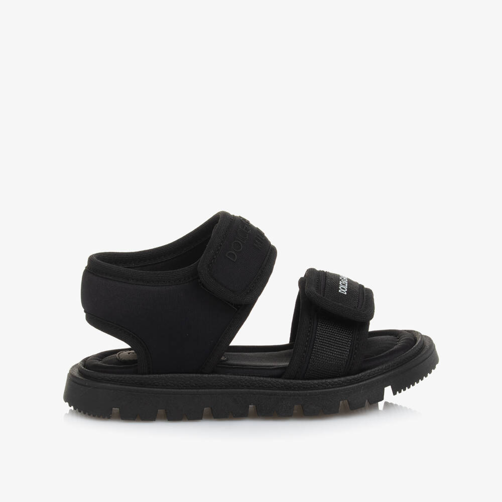 Dolce & Gabbana-Black Velcro Baby Sandals | Childrensalon Outlet