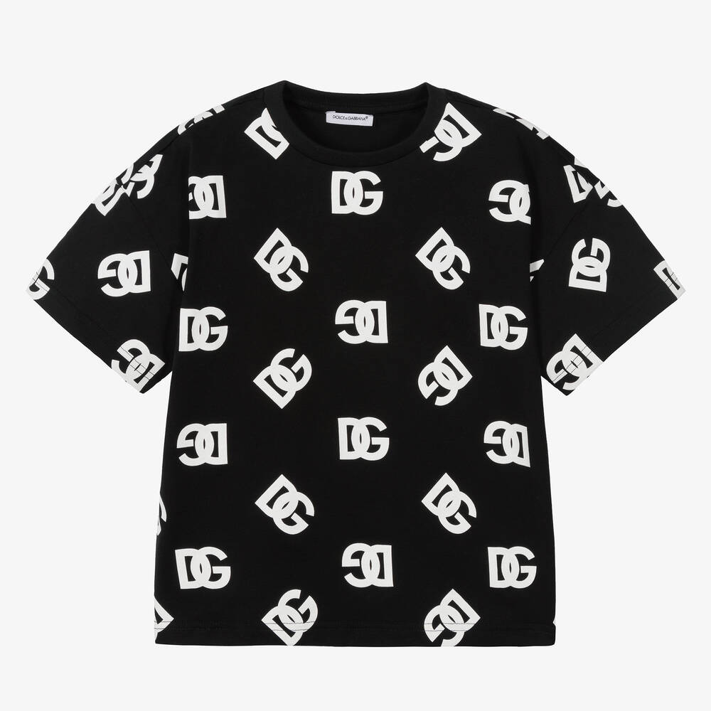 Dolce & Gabbana - Black & White DG Logo T-Shirt | Childrensalon