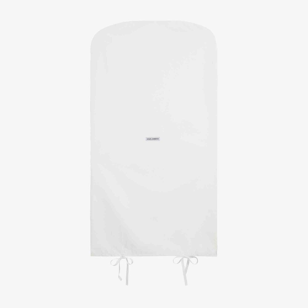 دولتشي آند غابانا-فستان حرير شيفون لون أسود وأبيض | Childrensalon Outlet