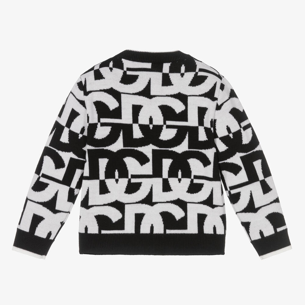 Dolce & Gabbana-Черно-белый шерстяной свитер для малышей | Childrensalon Outlet