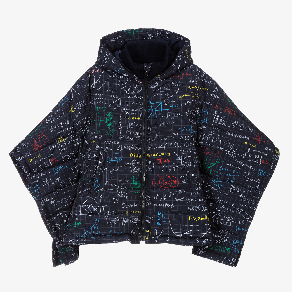 Dolce & Gabbana - Blue Algebra Down Padded Cape  | Childrensalon