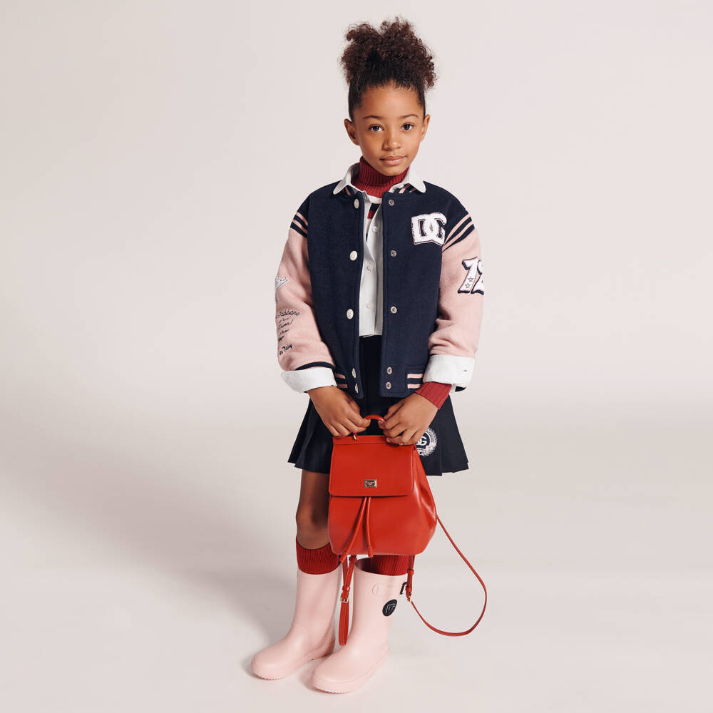 Dolce & Gabbana-Blue And Pink Details Bomber Jacket | Childrensalon Outlet