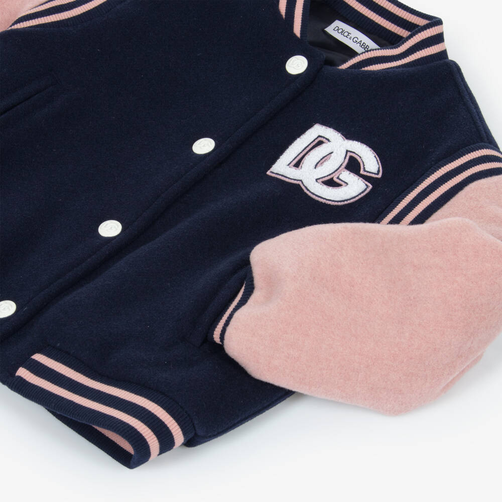 Dolce & Gabbana-Blue And Pink Details Bomber Jacket | Childrensalon Outlet