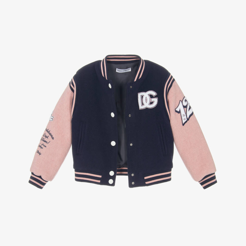 Dolce & Gabbana-Blue And Pink Details Bomber Jacket | Childrensalon Outlet