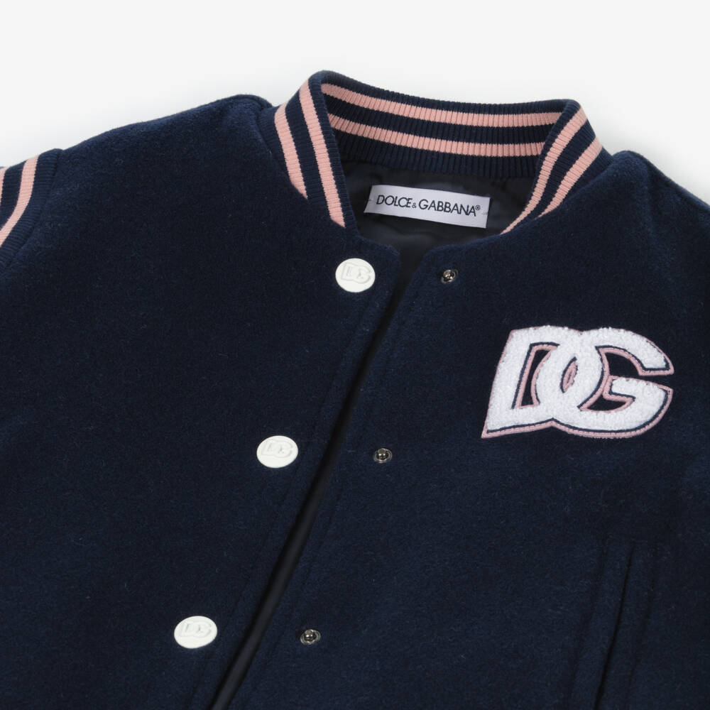 Dolce & Gabbana-Blue And Pink Details Bomber Jacket | Childrensalon Outlet