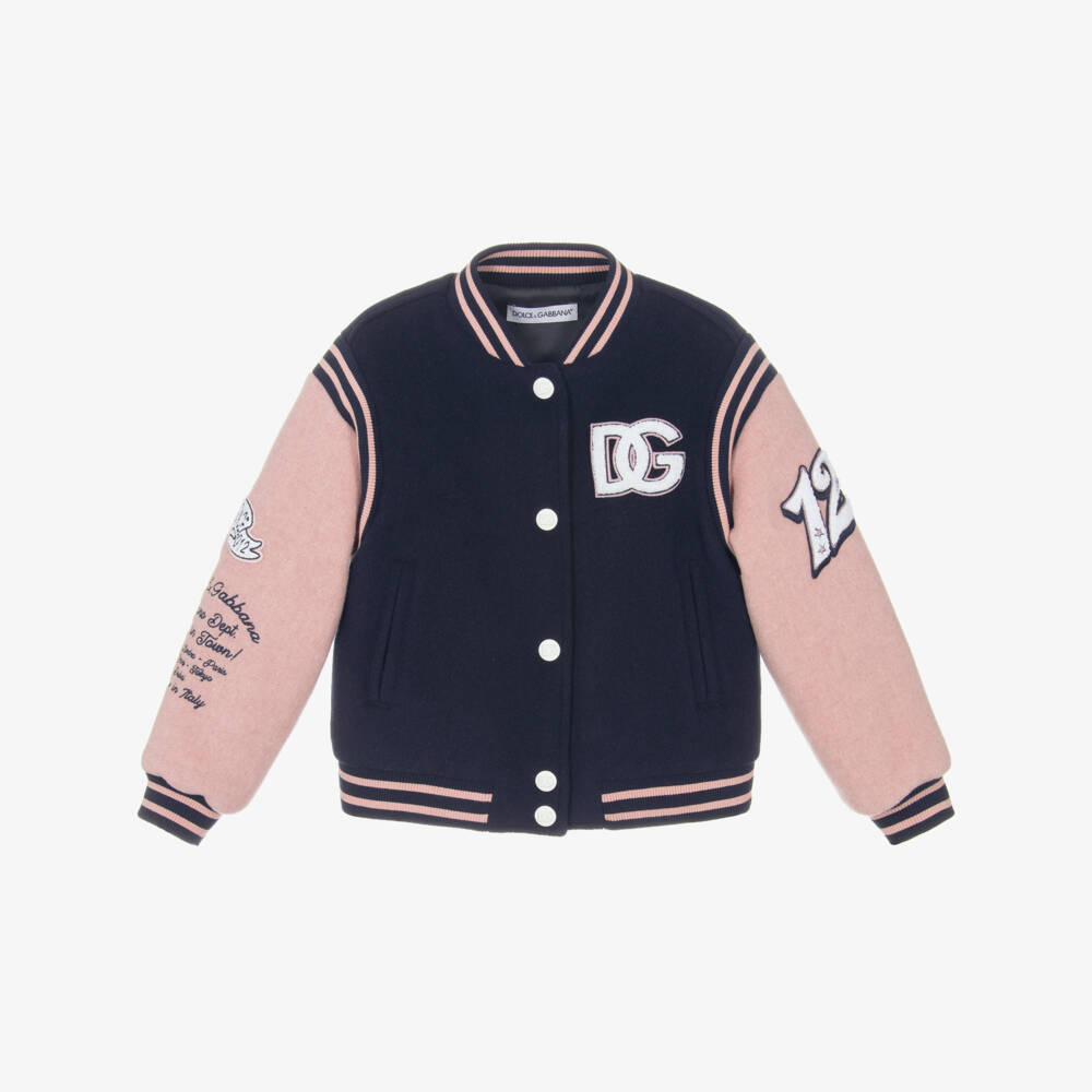 Dolce & Gabbana-Blue And Pink Details Bomber Jacket | Childrensalon Outlet