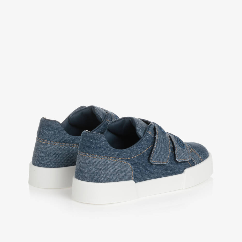 Dolce & Gabbana-Blue Denim Logo Trainers | Childrensalon Outlet