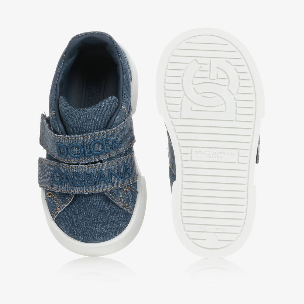 dolce and gabbana blue trainers