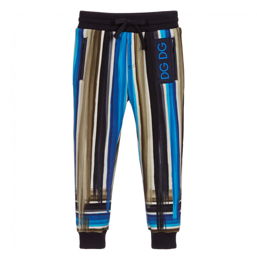 Dolce & Gabbana - Blue & Green Striped Joggers | Childrensalon