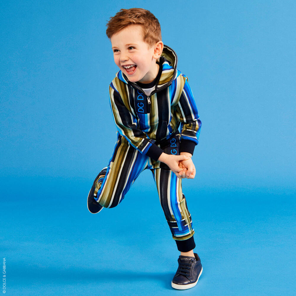 Dolce & Gabbana-Джоггеры в синюю и зеленую полоску | Childrensalon Outlet
