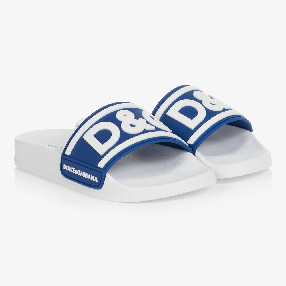 Dolce & Gabbana - Blue Logo Sliders | Childrensalon