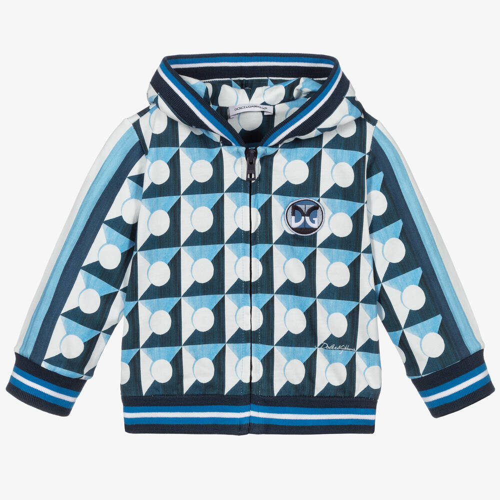 Dolce & Gabbana - Blue Majolica Zip-Up Top | Childrensalon