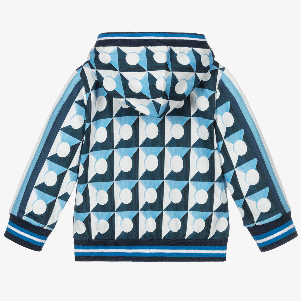Dolce & Gabbana Blue Majolica Zip-Up Top