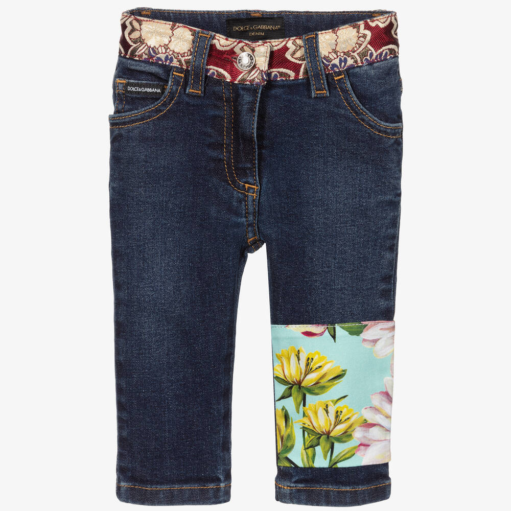 Dolce & Gabbana - Blaue Patchwork-Jeans | Childrensalon