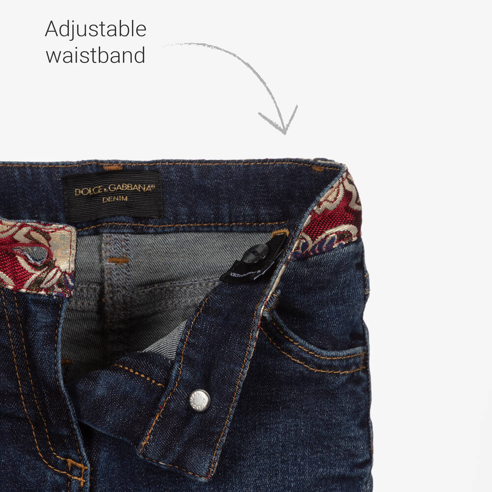 Dolce & Gabbana-Blue Patchwork Jeans | Childrensalon Outlet