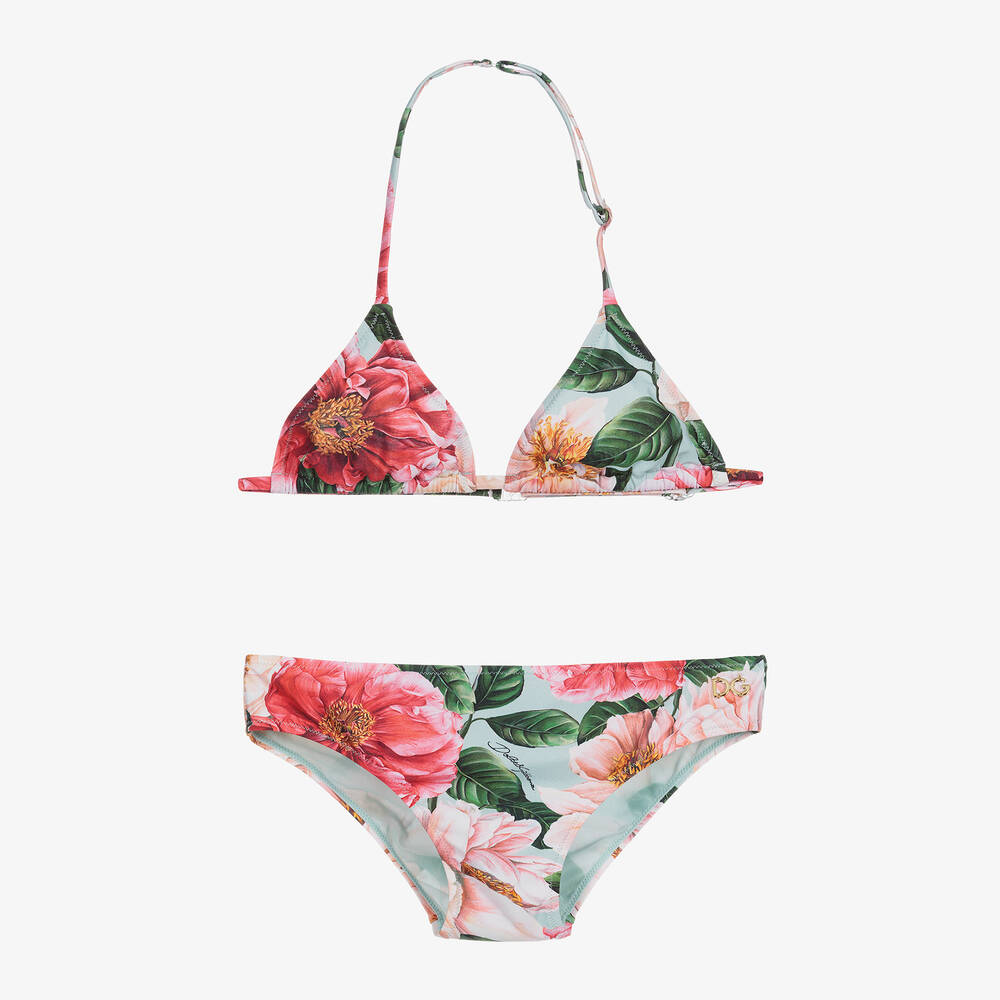 Dolce & Gabbana-Blue & Pink Camellia Bikini | Childrensalon Outlet