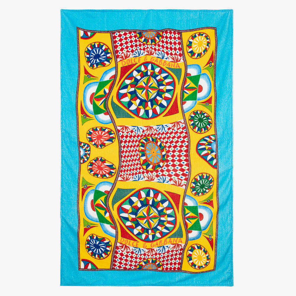 Dolce & Gabbana-Blue & Red Cotton Carretto Towel (144cm) | Childrensalon Outlet